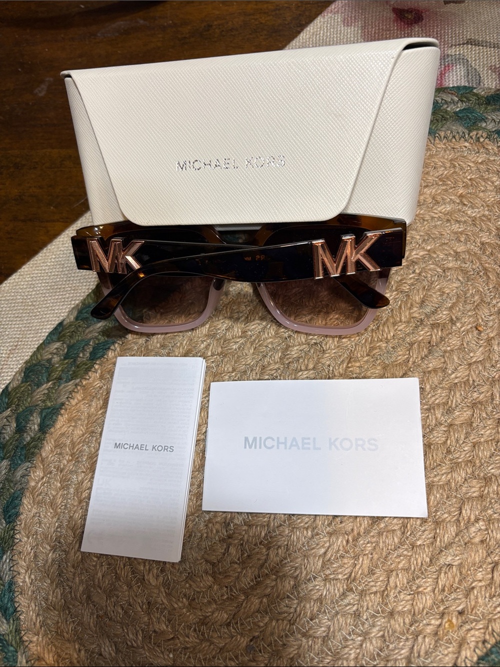 Michael Kors Tortoise and Shell Pink Sunglasses with case - Picture 2 of 3